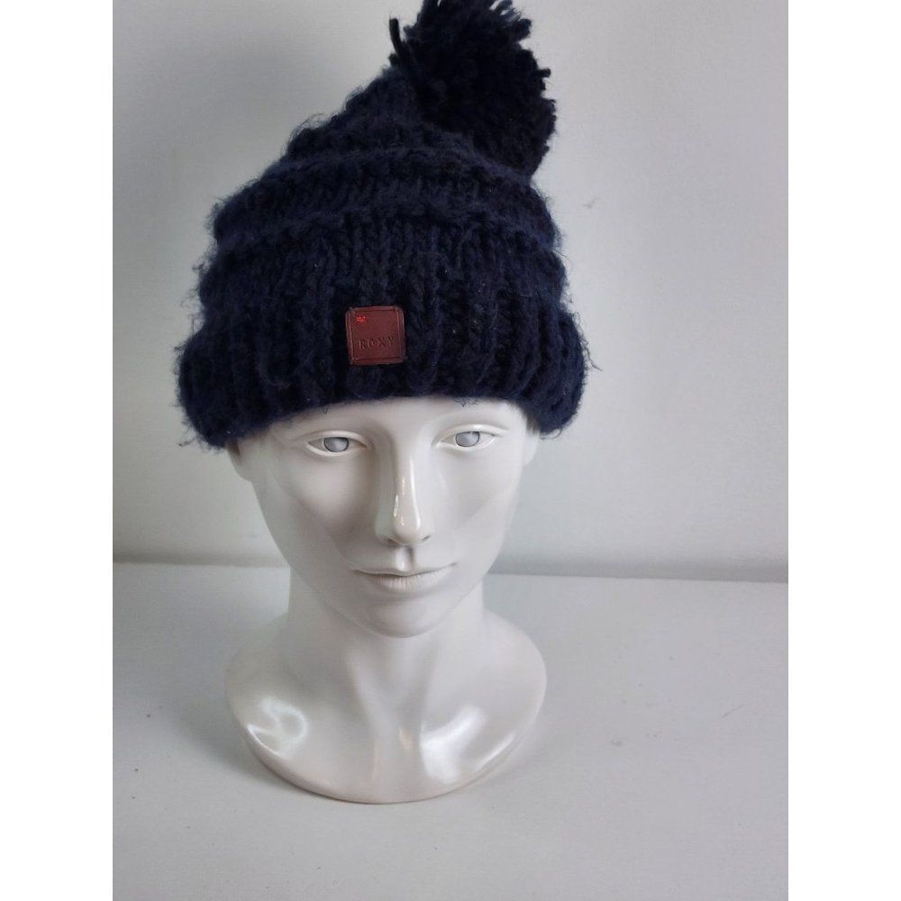 Roxy Blizzard Pom Style Hat, Women's, Navy Blue